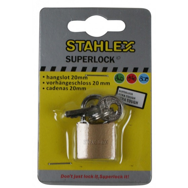 Stahlex Superlock Riippulukko 20mm, 3 avainta